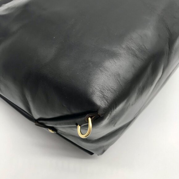 Form Function Form Black Horween Leather & Animal Print Flap 3 Way Bag - Picture 7 of 12